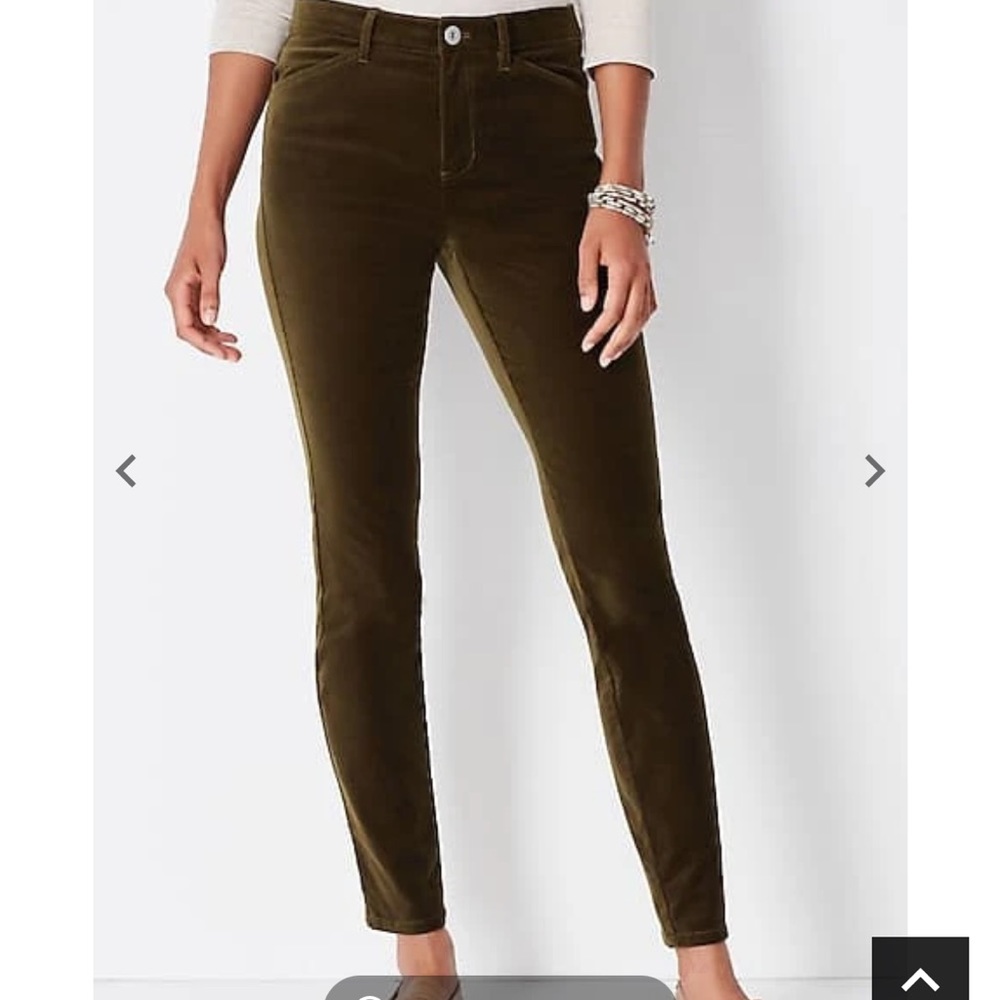 J. Jill Slim leg jeans in Chartreuse Velveteen